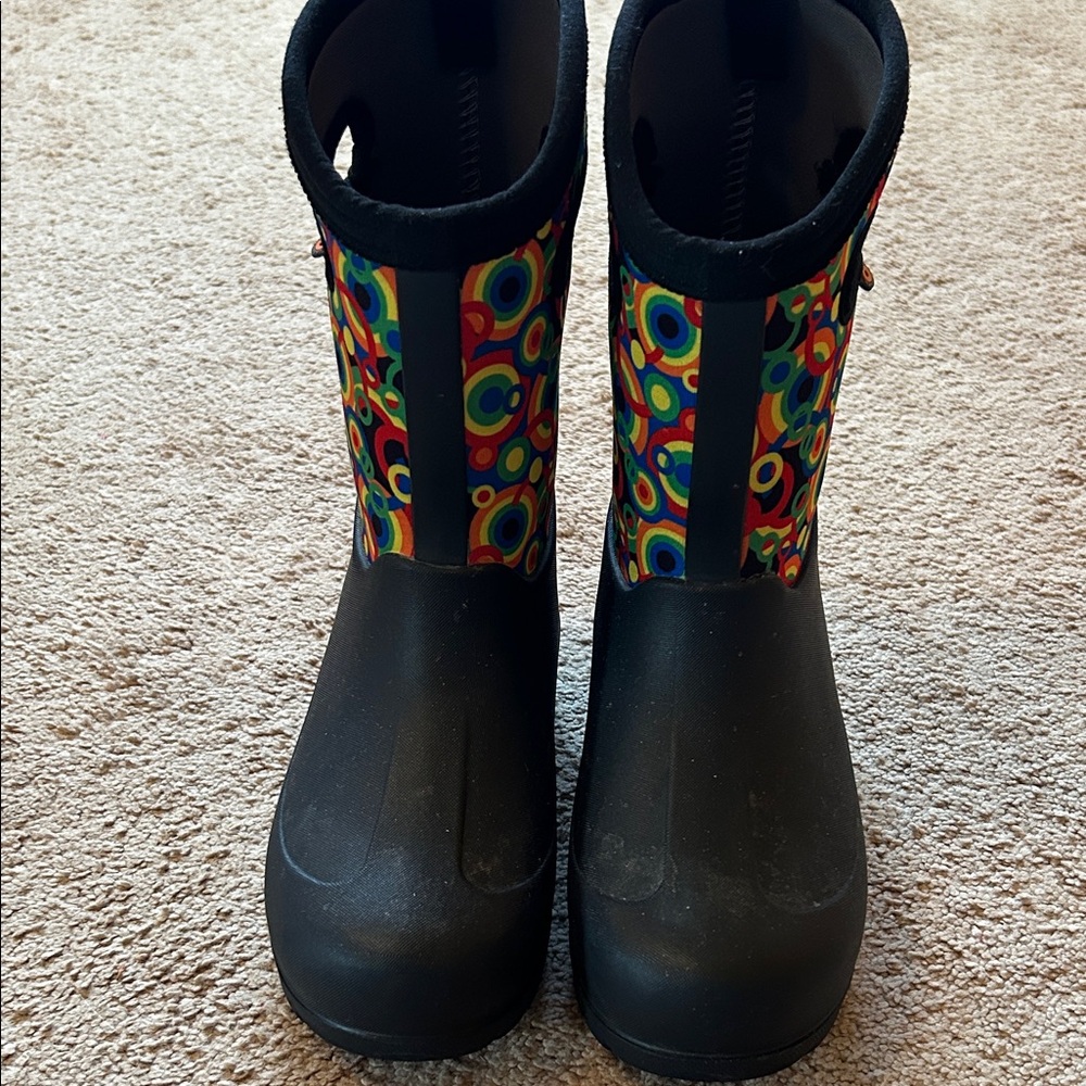 Bogs Black Multicolor Kids Rain Boots